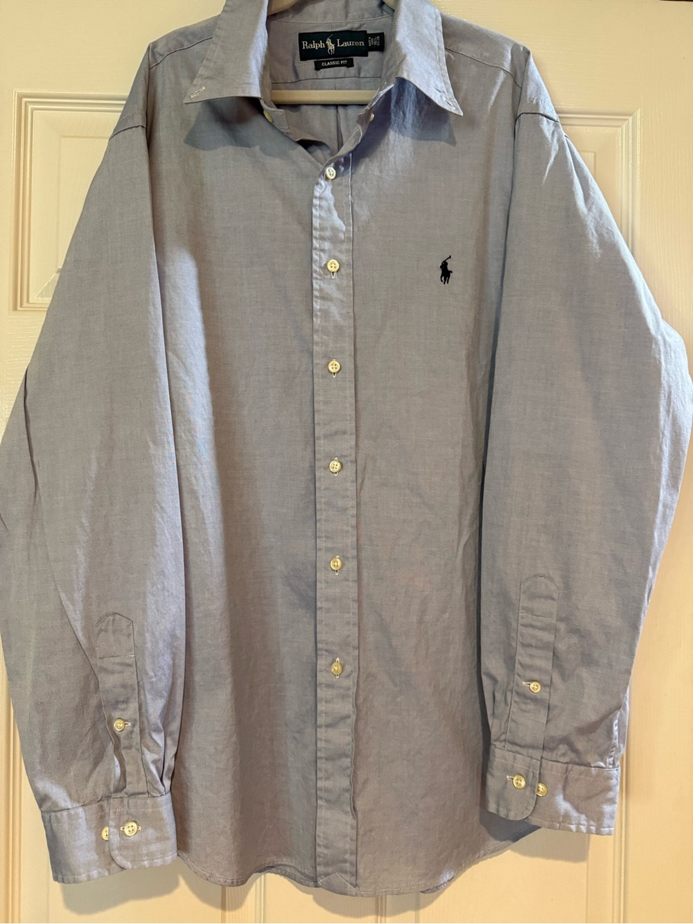 Ralph Lauren Light Blue Button-Down Dress Shirt with Polo Logo 161/2 34/35